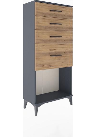 Arges Dolap 4 Çekmeceli 60x30x134 Antrasit-çam Antrasit