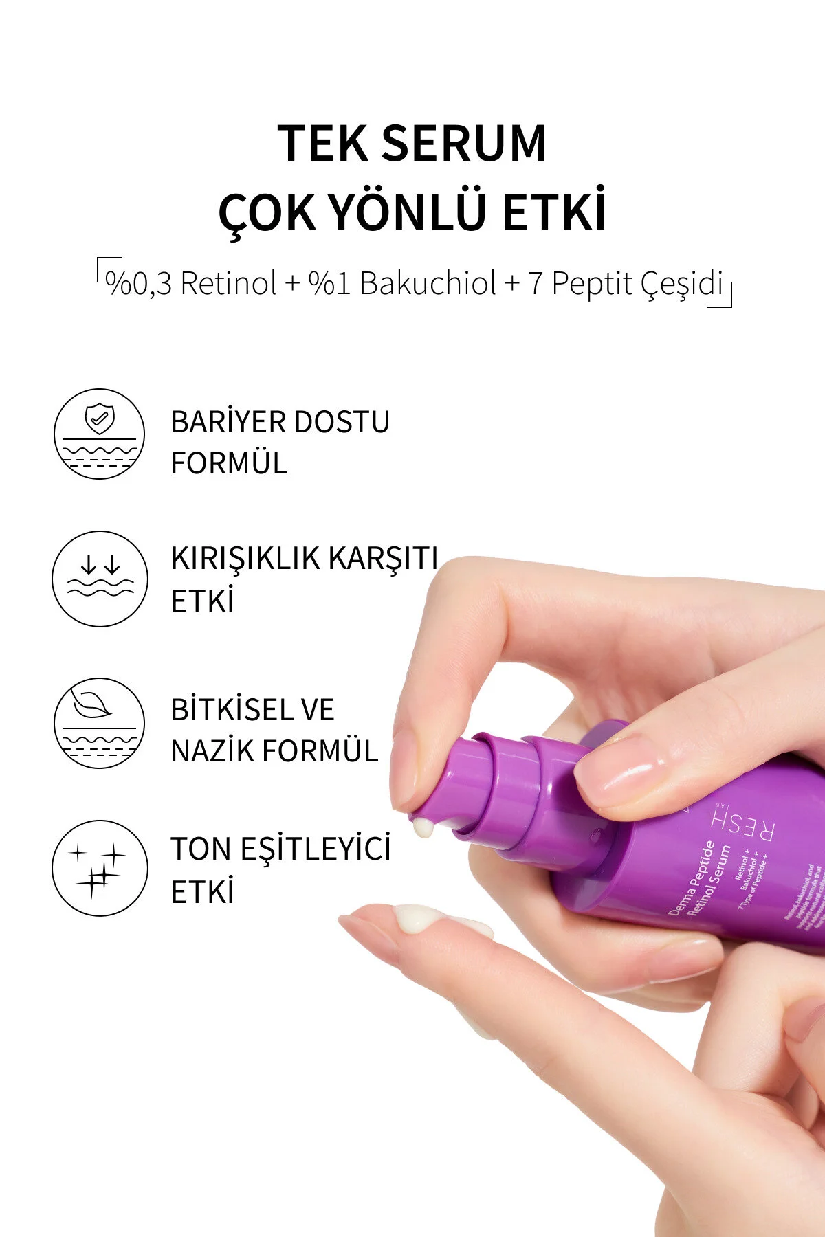 Resh Lab Derma Peptide Retinol Serum 30ml - Retinol Peptit Serumu