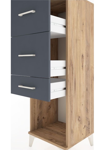 Hyperion Dolap 3 Çekmeceli 44x44x134 Çam-antrasit Çam