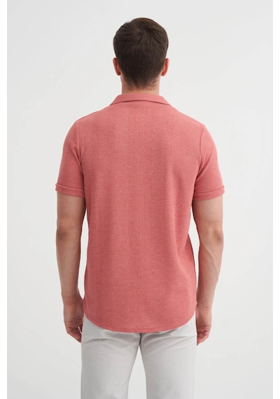 Cazador Slim Fit Örme Pamuklu Gül Kurusu Erkek Gömlek 20000 Gül Kurusu