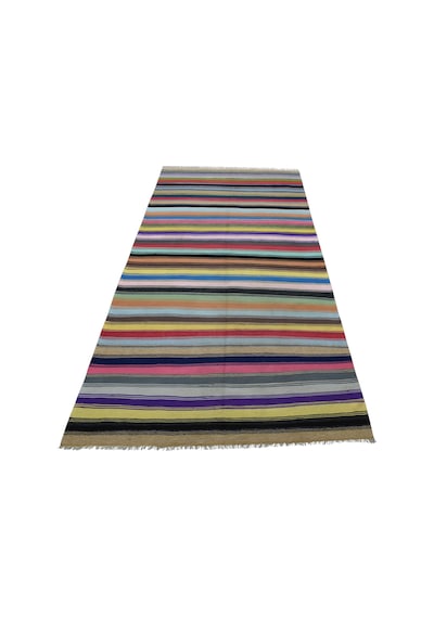 Kilim Antik El Dokuma Capcanlı Bukleli Pamuklu Kilimi 0157 - Yeni - Çok Renkli