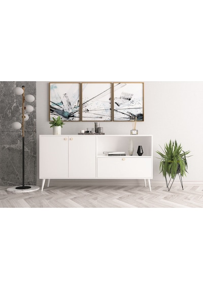 Floradesign Konsol / Konsol / Çok Amaçlı Dolap 160 Cm Beyaz