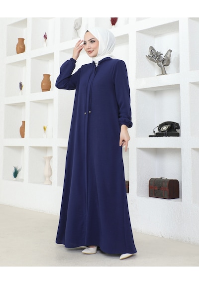 Nevayla Moda Salaş Kesim Aerobin Kumaş Ferace / Lacivert - F137