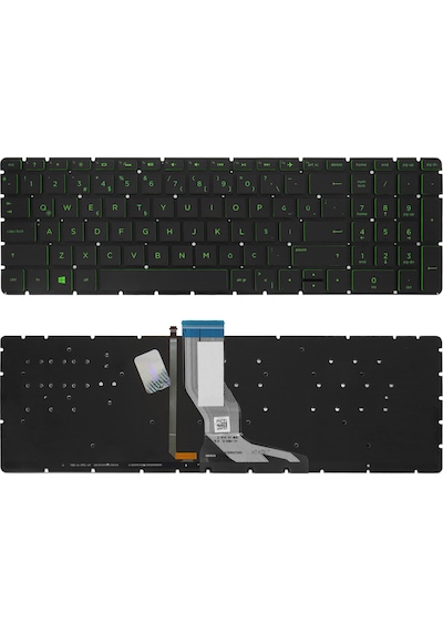 Hp Uyumlu 15-bs154nt 4ul32ea , 15-bw002nt 1wq45ea Klavye Tr Siyah - Yeşil Işıklı