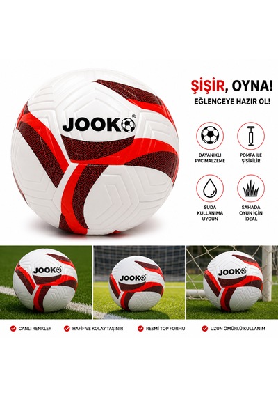 Jooko Şişirilebilir Futbol Topu Dayanıklı Pvc Oyun Topu Turuncu