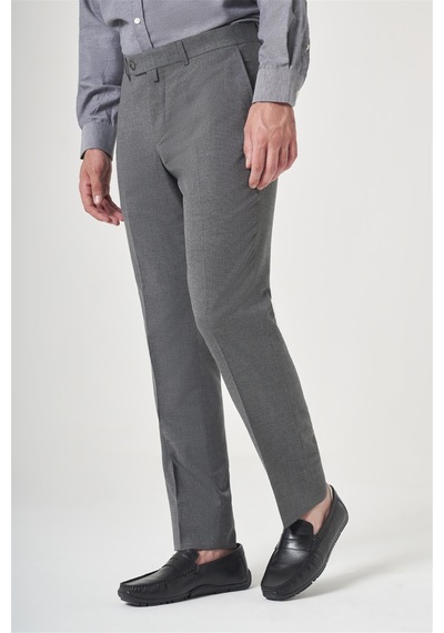 İmza Füme Yan Cep Filafil Desen Slim Fit Esnek Pantolon 1003260152 Antrasit