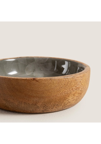 Foglia Ahşap Sunum Kasesi 13x13x3.5cm Natural Naturel