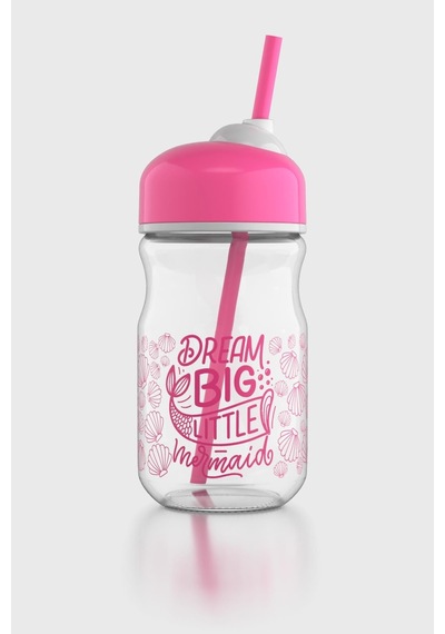 Renga Bubble Kids Dream Big Desenli 370 Ml Pipetli Cam Şişe 182027 Fuşya