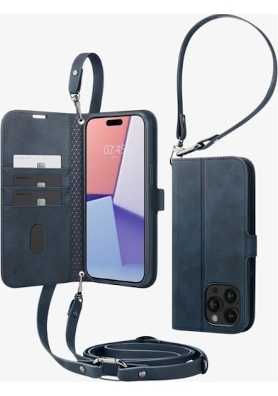 Spigen Apple Uyumlu iPhone 15 Pro İle Kılıf Wallet S Pro Navy