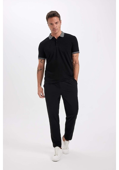 Defacto Slim Fit Dar Kesim Polo Yaka Kısa Kollu Pamuklu Tişört D0033AXNS Siyah Defacto Slim Fit Dar Kesim Polo Yaka Kısa Kollu Pamuklu Tişört D0033AXNS Siyah