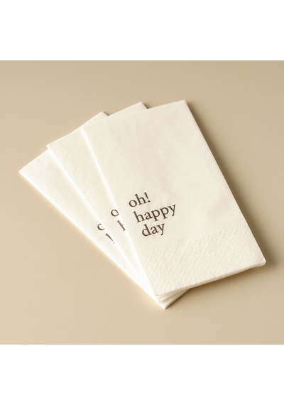 Bella Maison Oh Happy Day 100'lü Peçete Beyaz 33 x 33 CM Beyaz