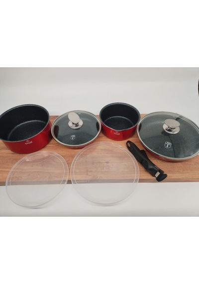 Tivoli Metallic Line Red Collection 9 Parça Tencere Takımı