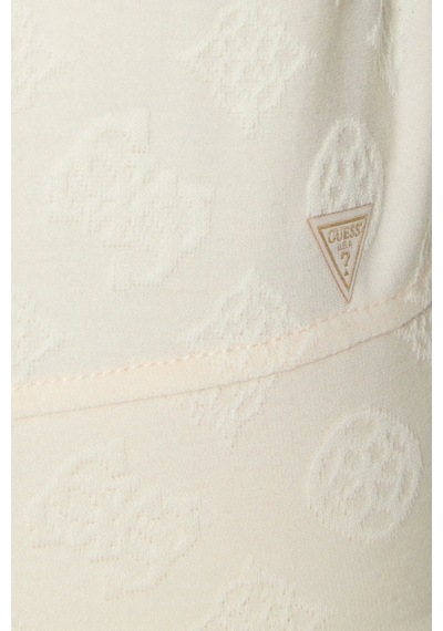 Guess Kadın Bej 4g Logolu Kapşonlu Sweatshirt Pembe