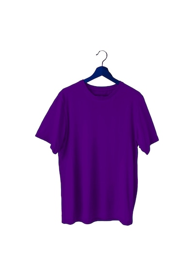 Bluu Basic T-Shirt Bisiklet Yaka (528818918) Mor