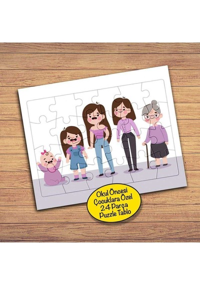 Kadının Gelişimi 24 Parça Çocuklara Özel Yapboz Tablo-2147867253