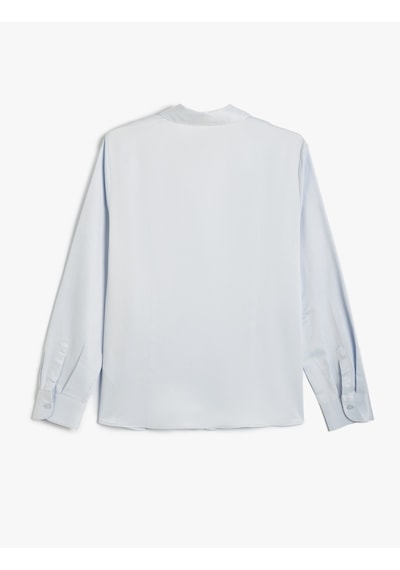 Koton Klasik Poplin Gömlek Uzun Kollu Regular Fit Açık İndigo 5wak60013uw İndigo