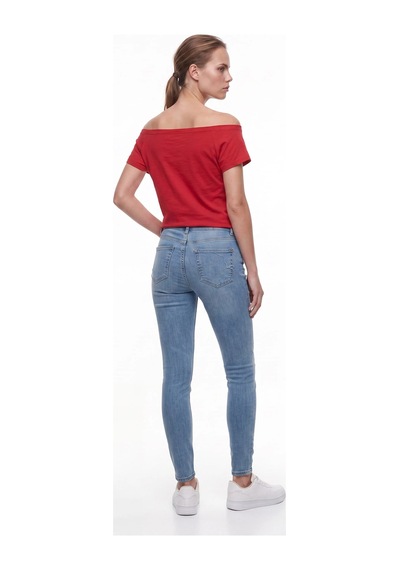 CEMO Kadın Yüksek Bel Skinny Fit Jean Pantolon 26k6-c2660-bzm-42 Kar Yıkama