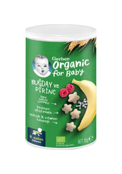 Gerber Organik Pirinçli Buğdaylı Muzlu Bebek Atıştırmalığı 35 G