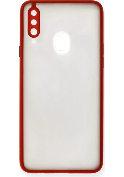 Newface Samsung Galaxy A20s Kılıf Montreal Silikon Kapak - Kırmızı