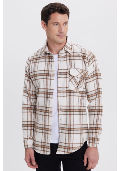 Tudors Erkek Slim Fit Dar Kesim Kareli Tek Cepli Oduncu Gömlek-41974 Çok Renkli Tudors Erkek Slim Fit Dar Kesim Kareli Tek Cepli Oduncu Gömlek-41974 Çok Renkli