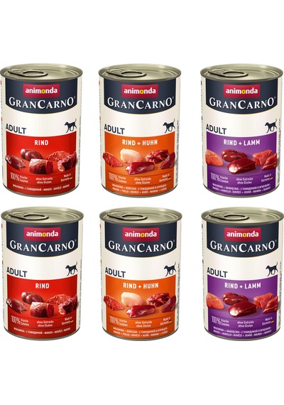 Animonda Gran Carno 3 Çeşit Karma Köpek Konserve 400 G X 6 Adet