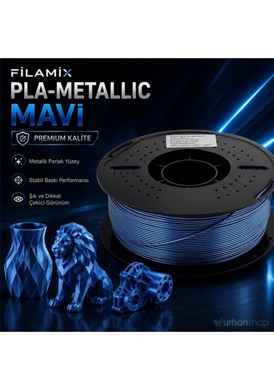 Filamix Pla Metallic Mavi Filament 1.75mm 1kg Metalik Görünüm