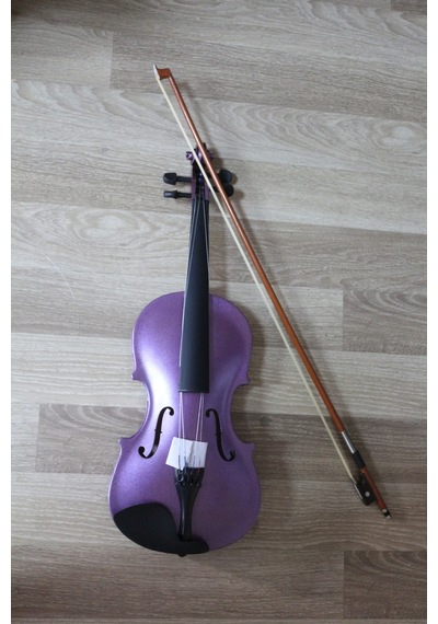 Keman 2/4 Simli Lila Renk Tam Set Kalite Keman