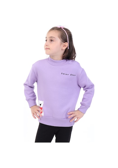 Toontoy Kız Çocuk Baskılı Relax Fit Dik Yaka Düşük Omuz Sweatshirt - Sol Omuz Çıtçıtlı Lila Toontoy Kız Çocuk Baskılı Relax Fit Dik Yaka Düşük Omuz Sweatshirt - Sol Omuz Çıtçıtlı Lila