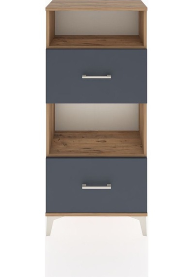 Hyperion Dolap 2 Raflı 2 Çekmeceli 60x44x134 Çam-antrasit Çam