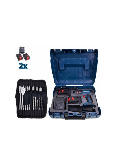 Prohummer Ph344 Professional 21v 3ah Çift Vitesli Metal Mandren Vidalama Matkap Seti
