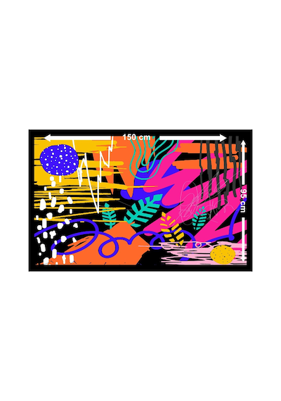Nazzain Miami Pop Desenli Bağlamalı Yırtmaçlı Pareo Plaj Eteği Bikini Üstü Plaj Giyim Yazlık Beachwear 150x95 Cm Çok Renkli