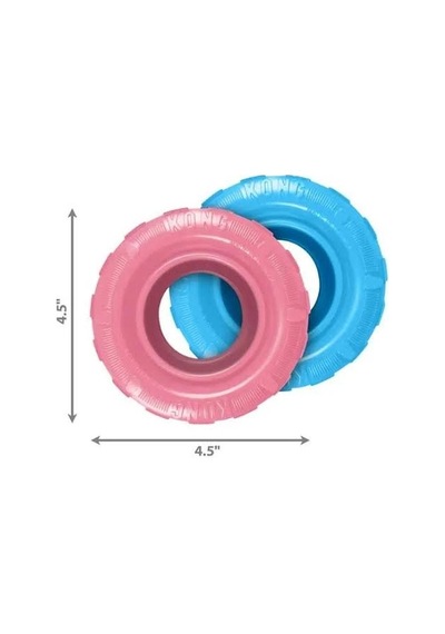 Kong Puppy Tires Delikli Tekerlek Şeklinde Çok Amaçlı Yavru Köpek Oyuncağı M/l
