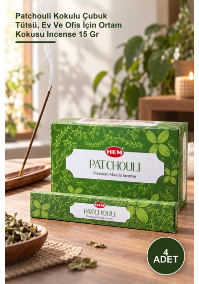 4 Adet Patchouli Aromalı Tütsü Patchouli Kokulu Çubuk Tütsü, Ev Ve Ofis İçin Ortam Kokusu Incense 15 Gr