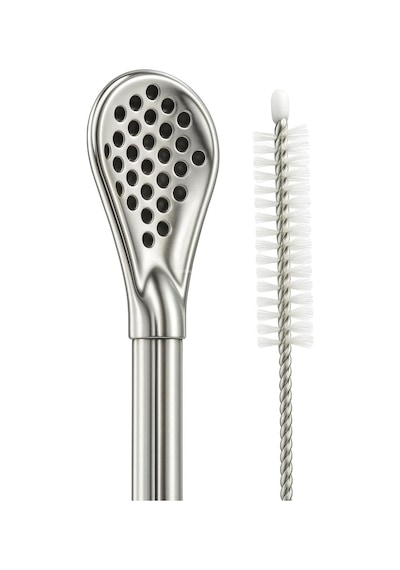 Süzgeç Uçlu Metal Pipet Seti, Filtreli Kaşık Pipet, Temizleme Fırçası Dahil, Kokteyl Sunum Bitki Çayı Ve Yerba Diğer