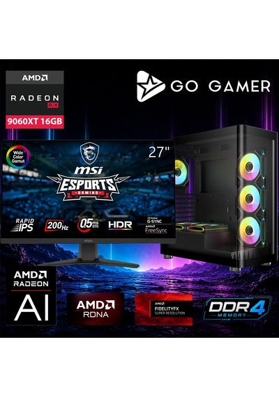 Go Gamer AE376DP R7-5700X 32 GB 2 TB SSD RX9060XT 16 GB 27" Free Dos Oem Paket Masaüstü Oyuncu Bilgisayarı