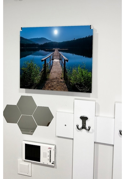 No77decor Sigorta Saklama Kutusu Aynı Zamanda Ay Işığı Göl Manzaralı Tablo