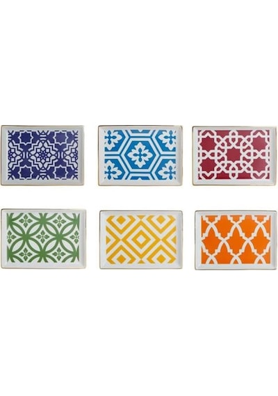 Porland Morocco 6lı Kahvaltı Tabağı 18x13cm Beyaz