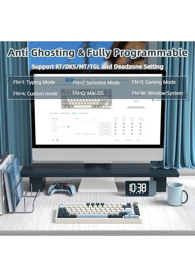 Attack Shark K85 Mekanik Klavye 75% Kompakt Tasarım, Manyetik Anahtarlar, Ayarlanabilir Tepki Süresi, Rgb Işık, Döner Kontrol Tuşu, Dks/mt/tgl Destekli, Pc/mac Uyumlu - Blue