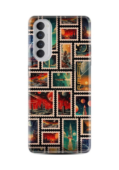 Oppo Reno 4 Pro Kılıf Hayat Serisi Desenli Posta Pulları-ürün Kodu 2007