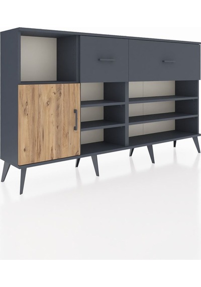 Arges Konsol 6 Raflı 2 Çekmeceli Tek Kapaklı 176x30x99 Antrasit-çam/antrasit Atlas Çam/antrasıt - Antrasıt Arges Konsol 6 Raflı 2 Çekmeceli Tek Kapaklı 176x30x99 Antrasit-çam/antrasit Atlas Çam/antrasıt - Antrasıt