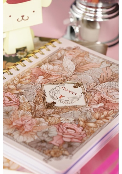 Spiralli Sert Kapak Süresiz Ajanda Planner A5 Pembe