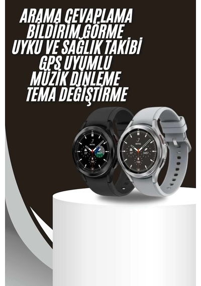 Akıllı Saat Bluetooth Bağlantılı Yuvarlak Ekran Plastik Kordonlu