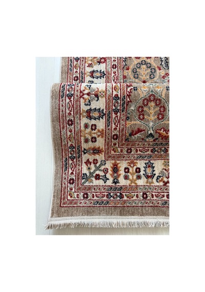 Alize Vintage Otantik Desen Salon Halısı Saçaklı Dekoratif Bej Halı Bej