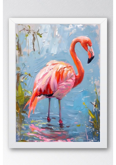 Flamingo Yağlı Boya Çerçeveli Tablo - Pop Art Poster Tablo