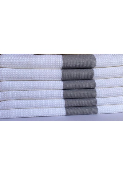 6 Adet Waffle Desen Beyaz Kurulama Bezi 45x65 CM Pamuk