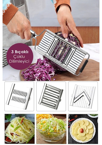 YCLSHOP Paslanmaz 3 Bıçaklı Multi Fonksiyonlu Çoklu Dilimleyici Diğer