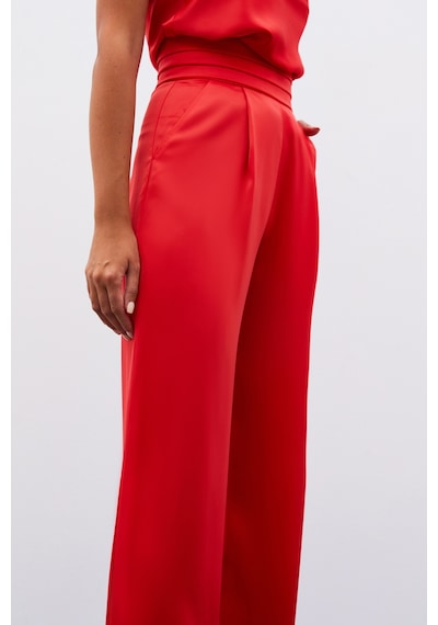 Sateen Cepli Salaş Saten Pantolon - Mercan-134231 Mercan