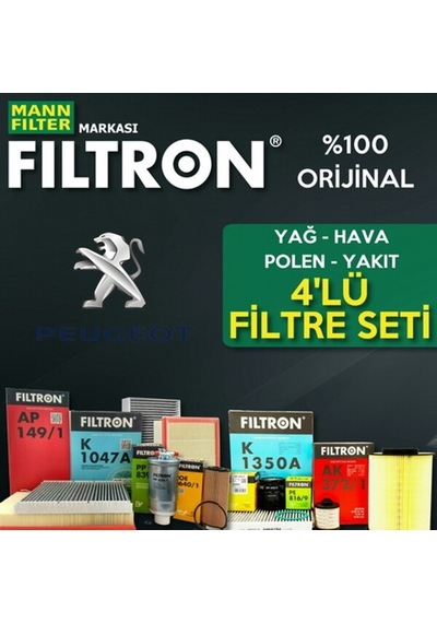 Peugeot 307 1.6 Hdi Mann Filtron Filtre Bakım Seti 2004-2009
