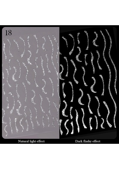 3d Reflektif Efekt Nail Art Sticker Model - 18 55881- 18
