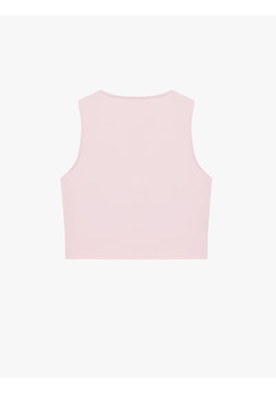 Koton Kolsuz Bisiklet Yaka Slim Fit Crop Bluz Pembe 6sal30050ık Gül